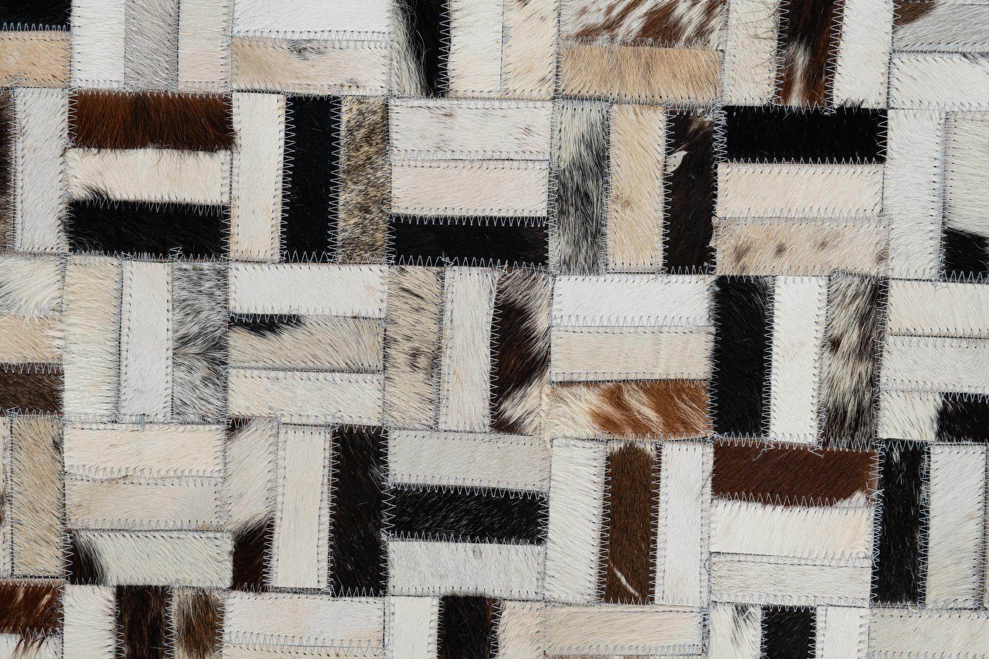 5' 2 x 8' Cowhide Leather Rug