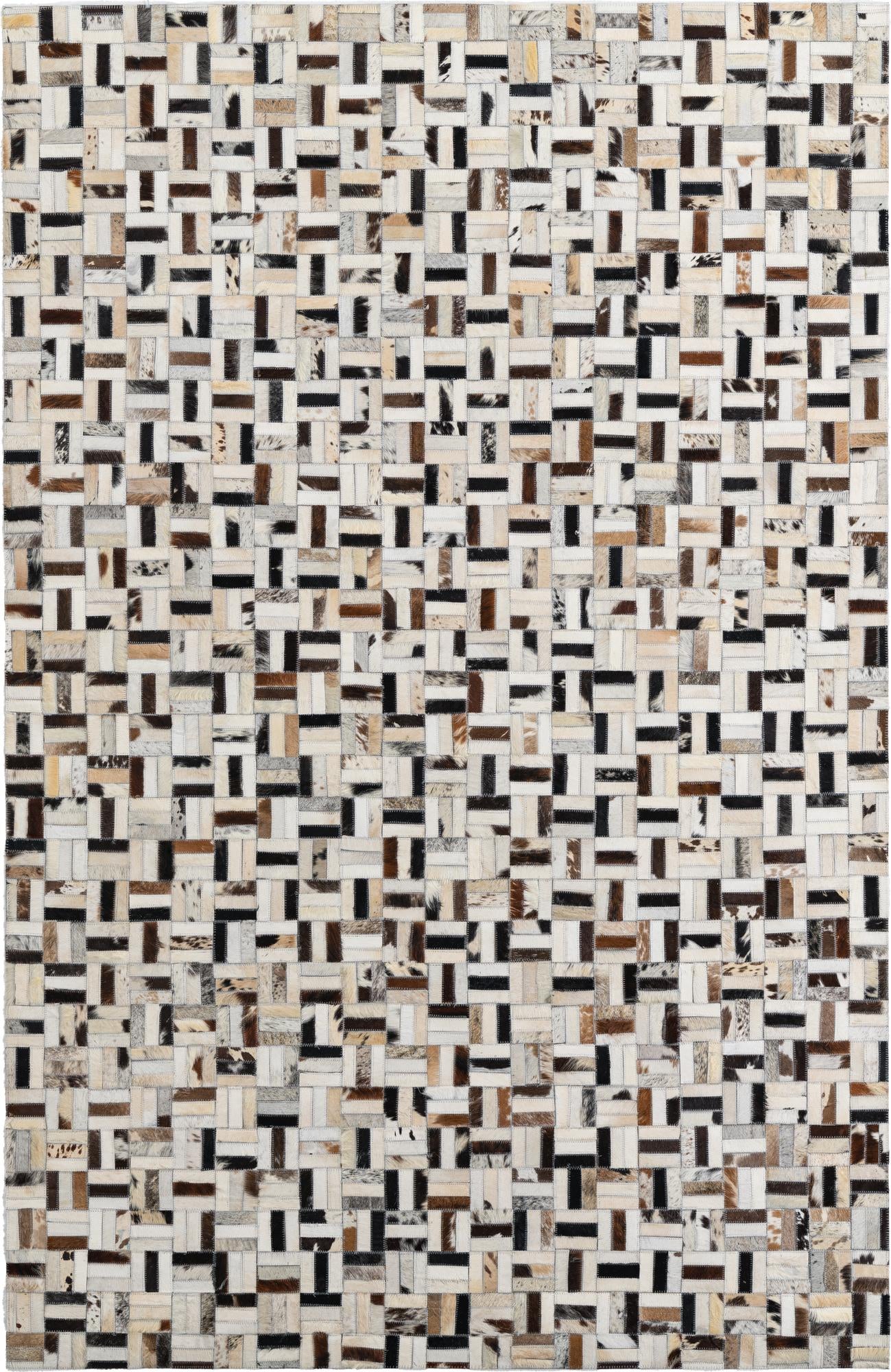 5' 2 x 8' Cowhide Leather Rug