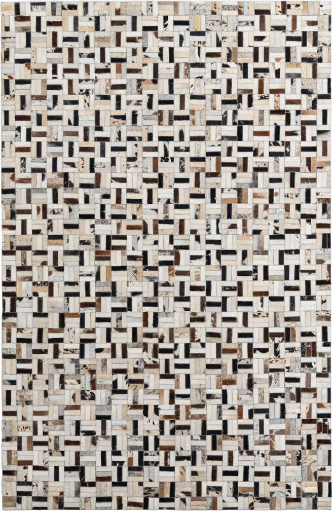 5' 2 x 8' Cowhide Leather Rug