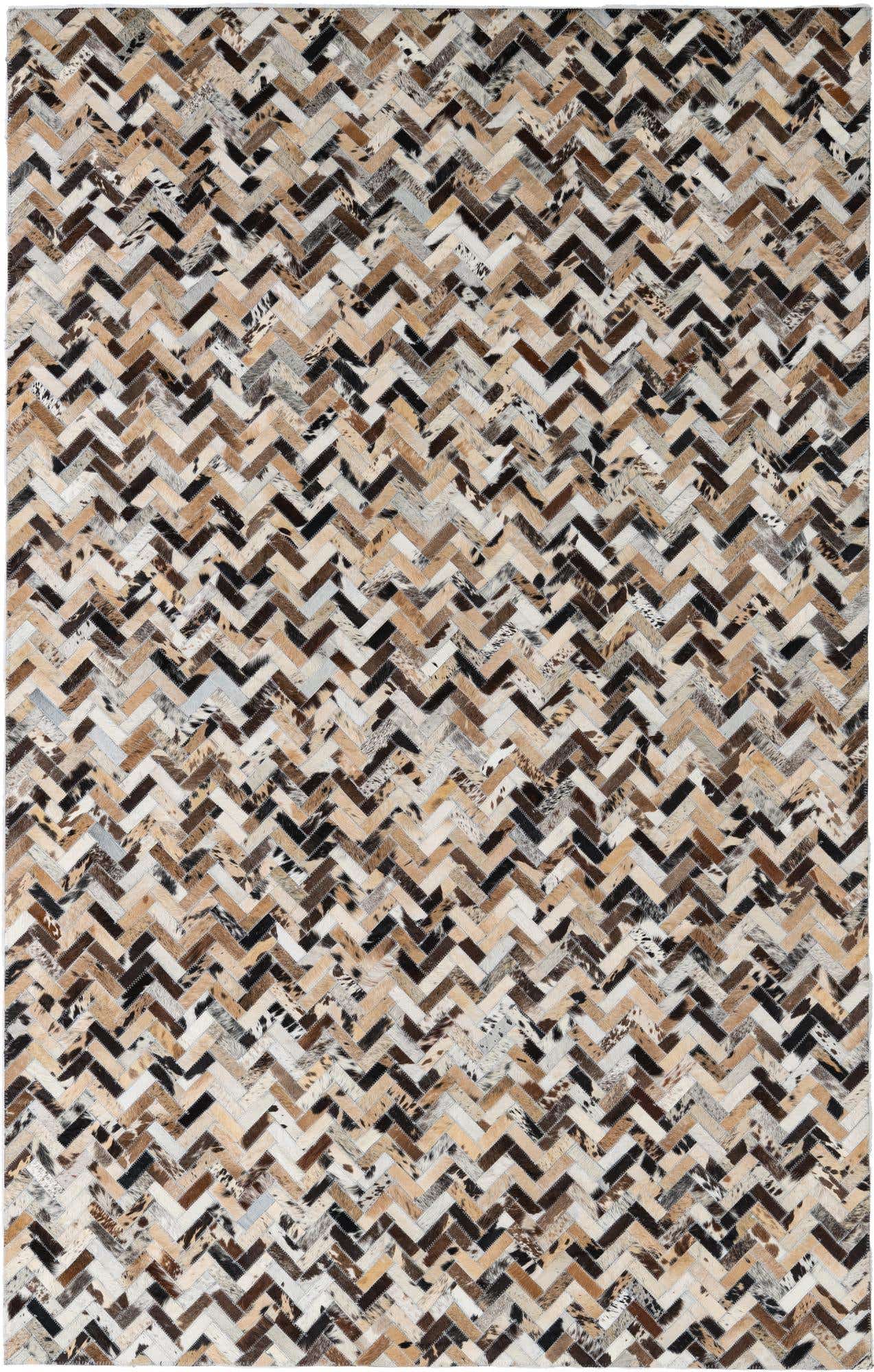 5' x 7' 8 Cowhide Leather Rug