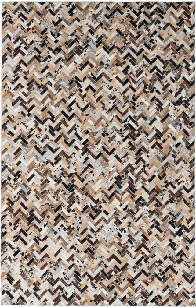 5' x 7' 8 Cowhide Leather Rug