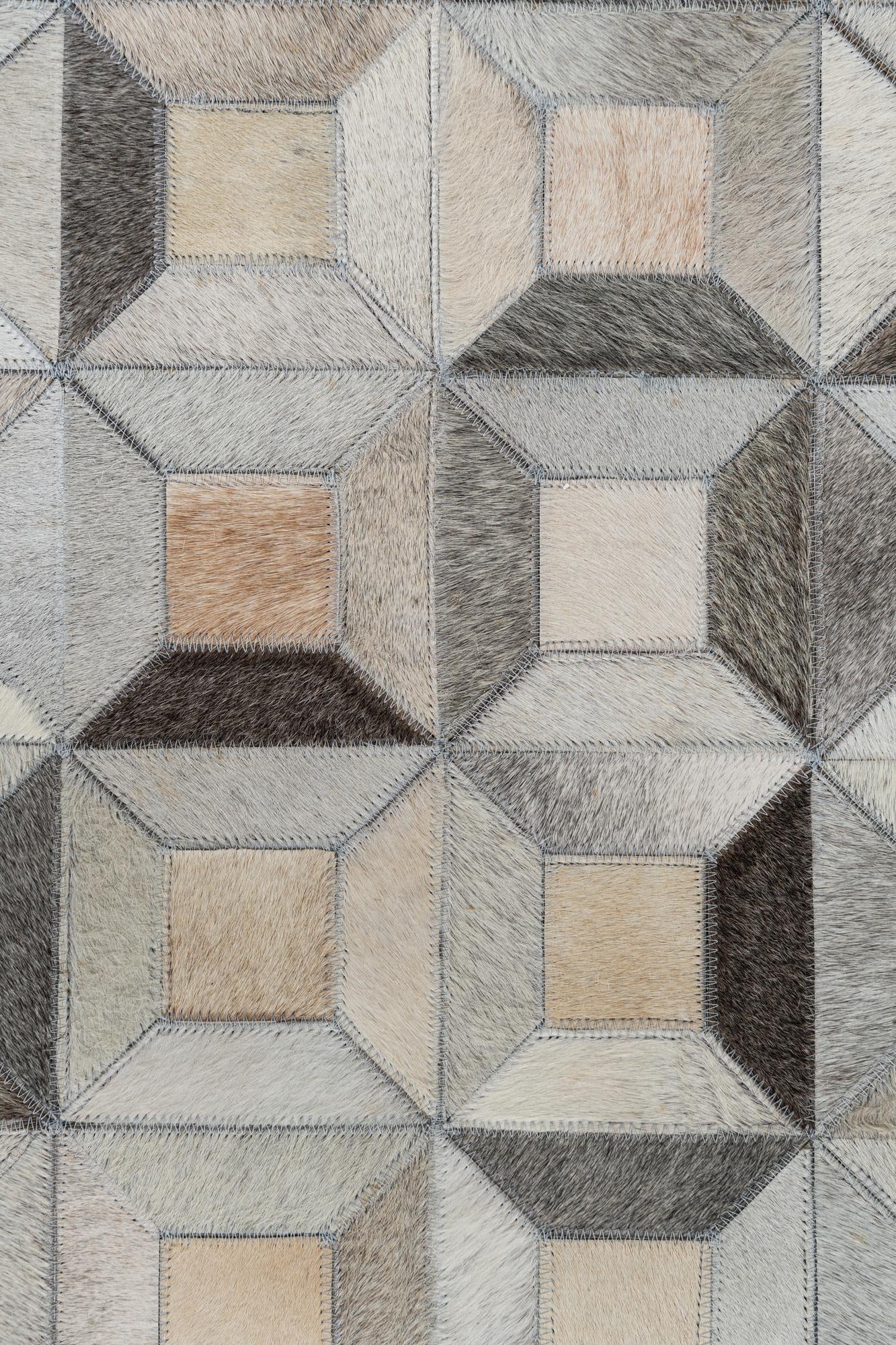 5' x 8' Cowhide Leather Rug