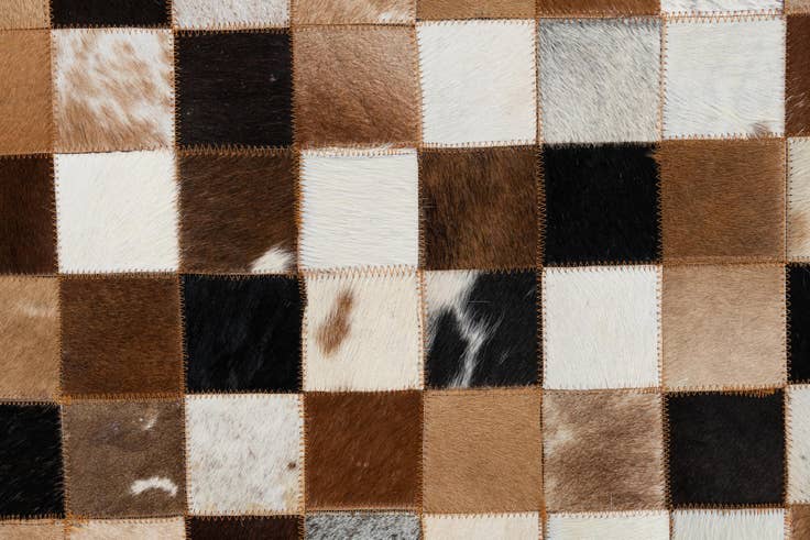 Detail image of 5' 1 x 8' Cowhide Leather Rug
