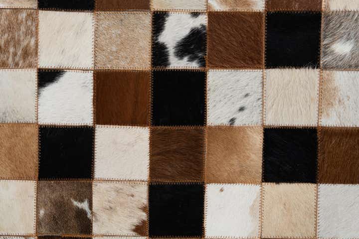 5' 1 x 8' Cowhide Leather Rug