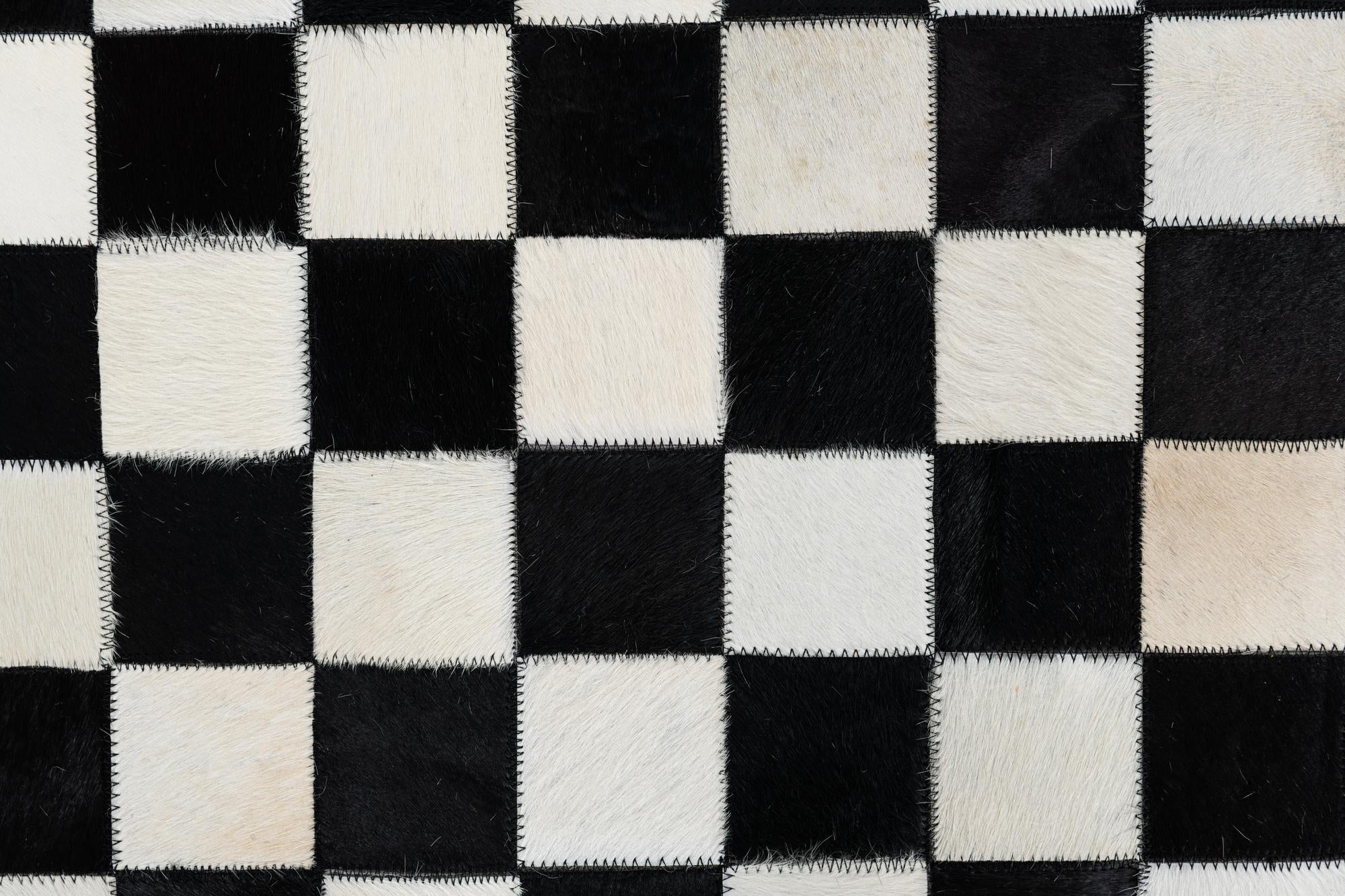 5' 1 x 8' Cowhide Leather Rug