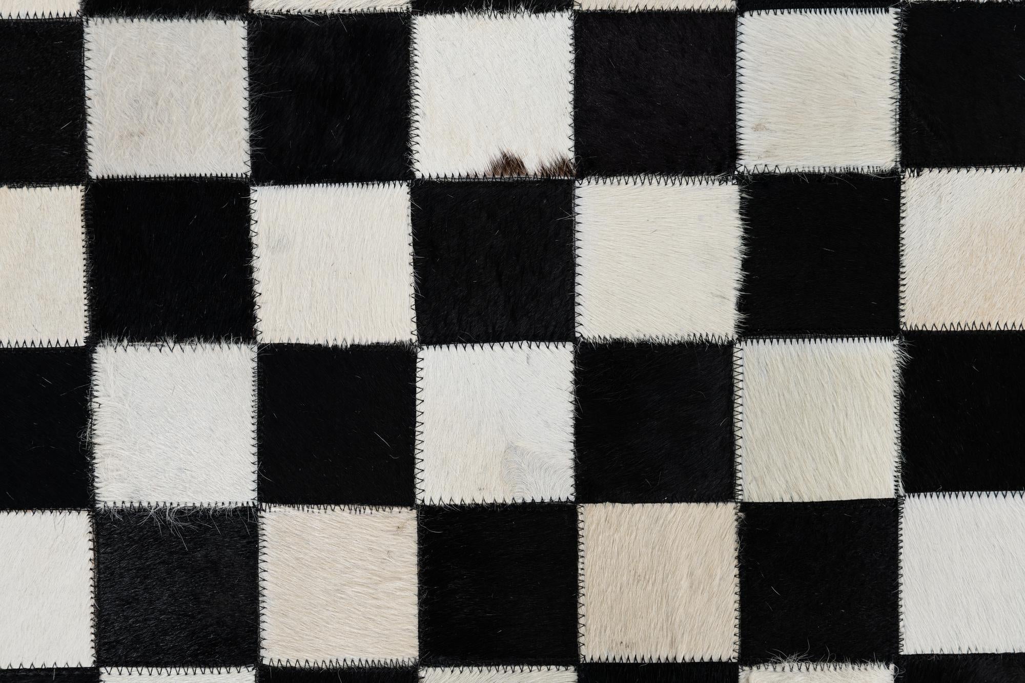 5' 1 x 8' Cowhide Leather Rug