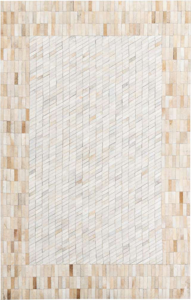 5' 1 x 8' Cowhide Leather Rug