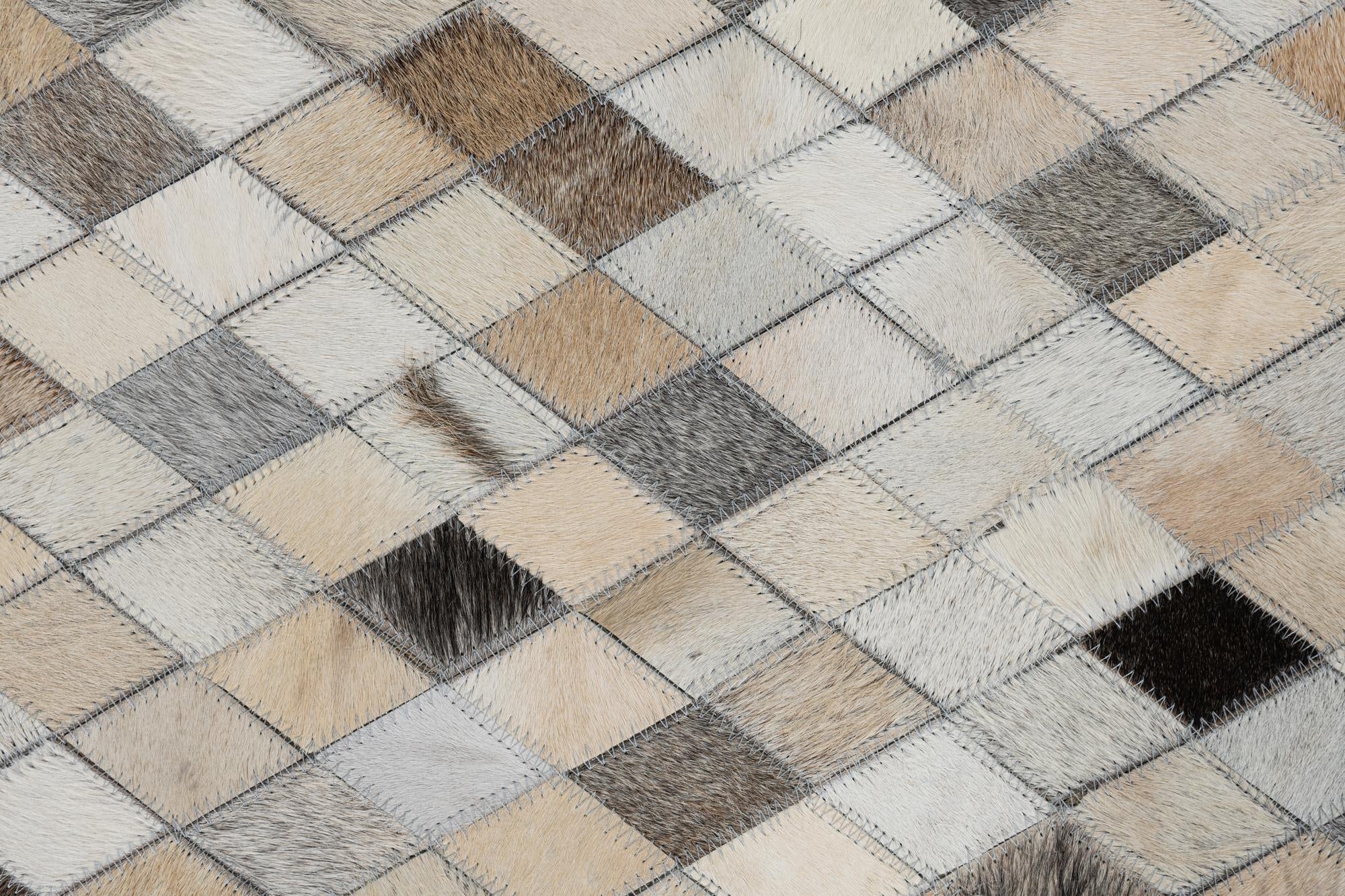 5' x 8' 1 Cowhide Leather Rug
