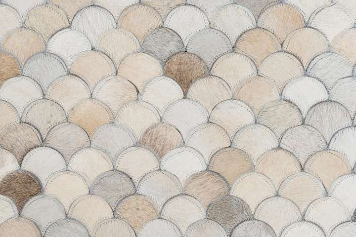 5' 4 x 8' Cowhide Leather Rug