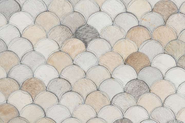 5' 4 x 8' Cowhide Leather Rug