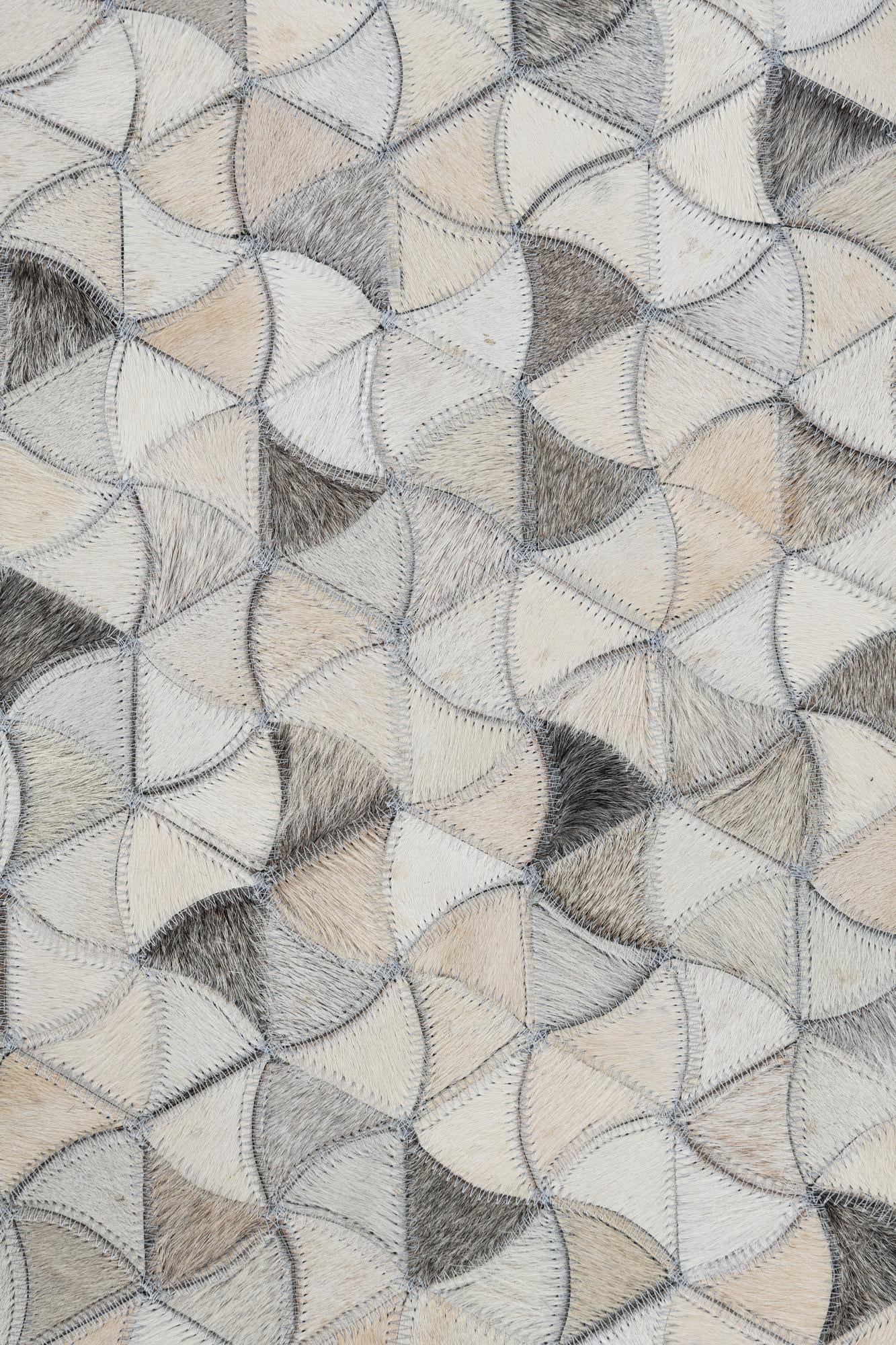 5' 2 x 8' 1 Cowhide Leather Rug