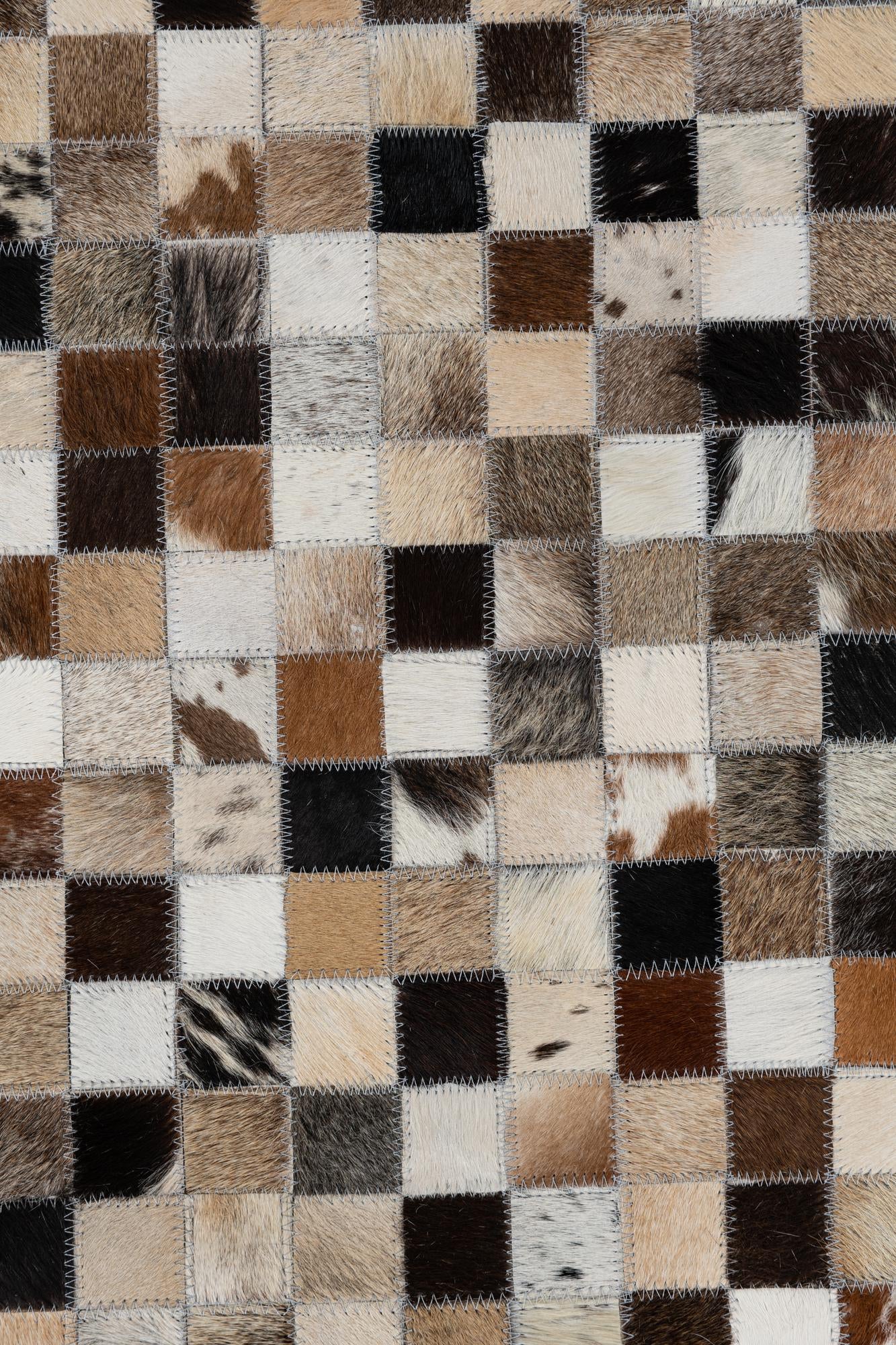 5' 1 x 8' Cowhide Leather Rug
