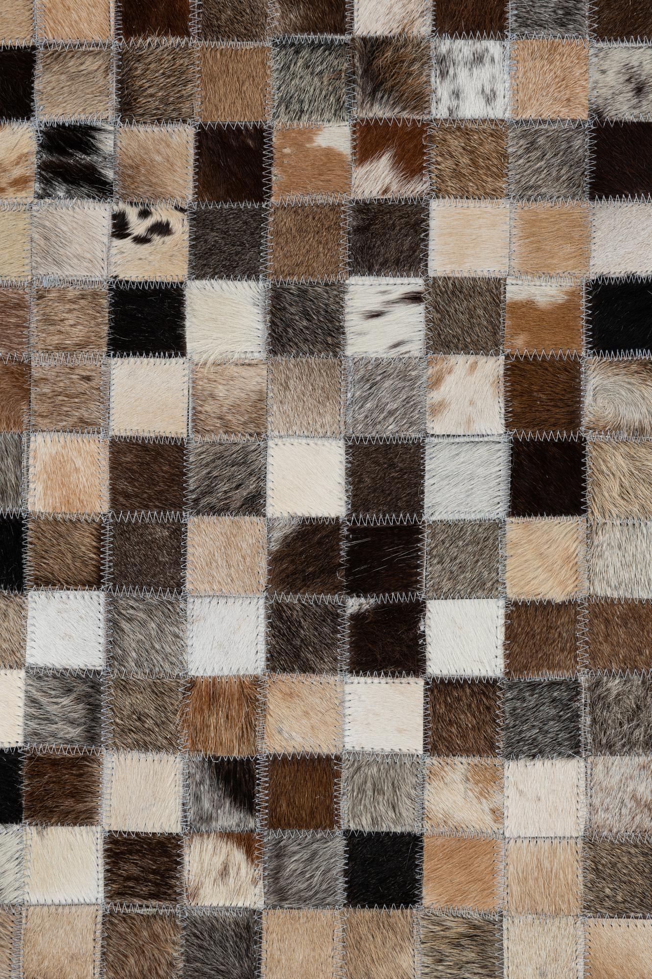 5' 1 x 8' Cowhide Leather Rug