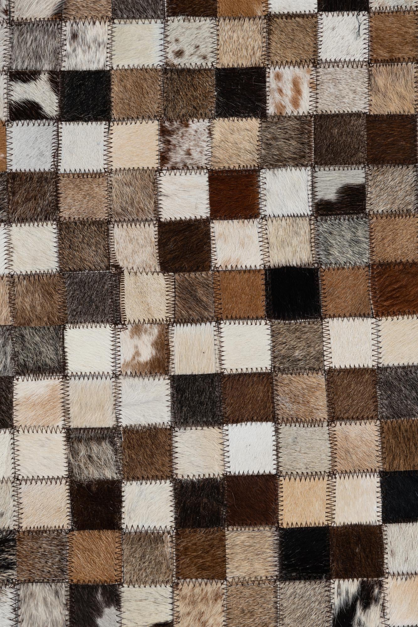 5' 1 x 8' Cowhide Leather Rug