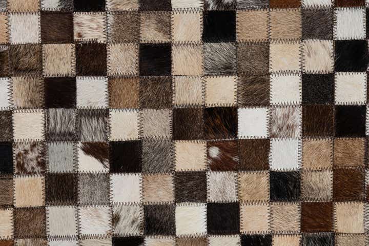 5' 1 x 8' Cowhide Leather Rug