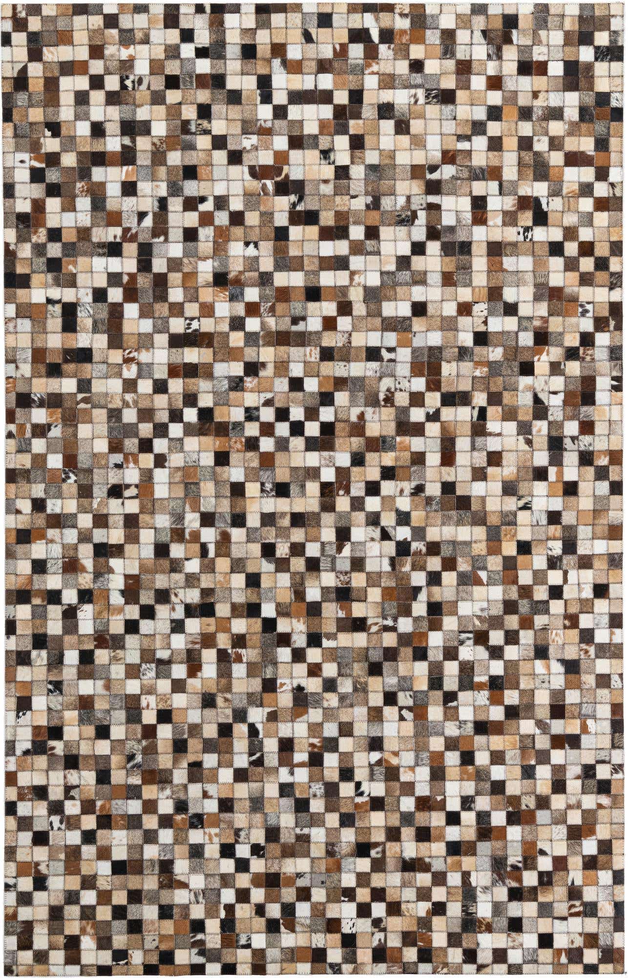 5' 1 x 8' Cowhide Leather Rug