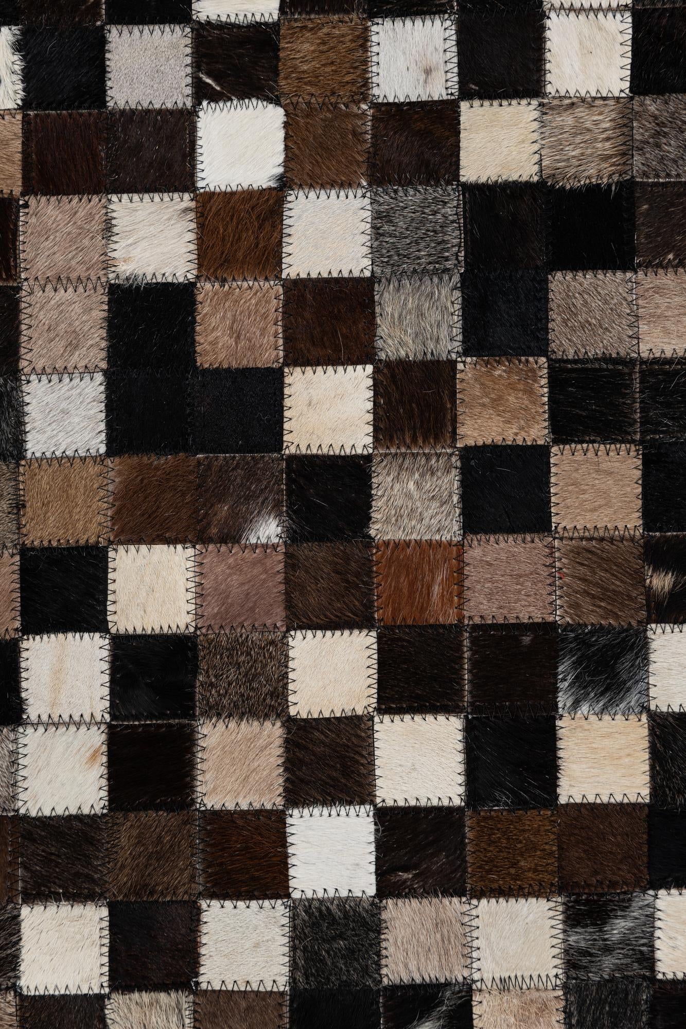 5' x 7' 9 Cowhide Leather Rug
