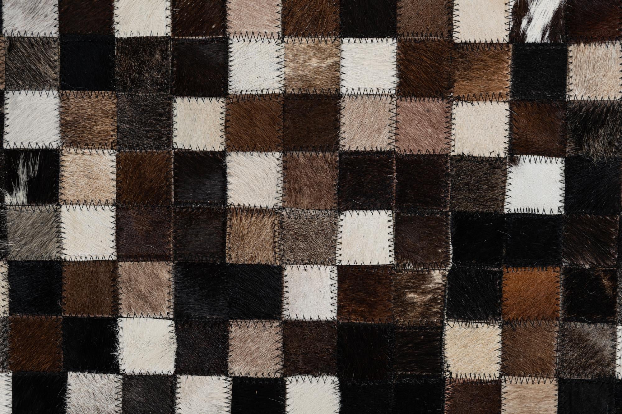 5' x 7' 9 Cowhide Leather Rug