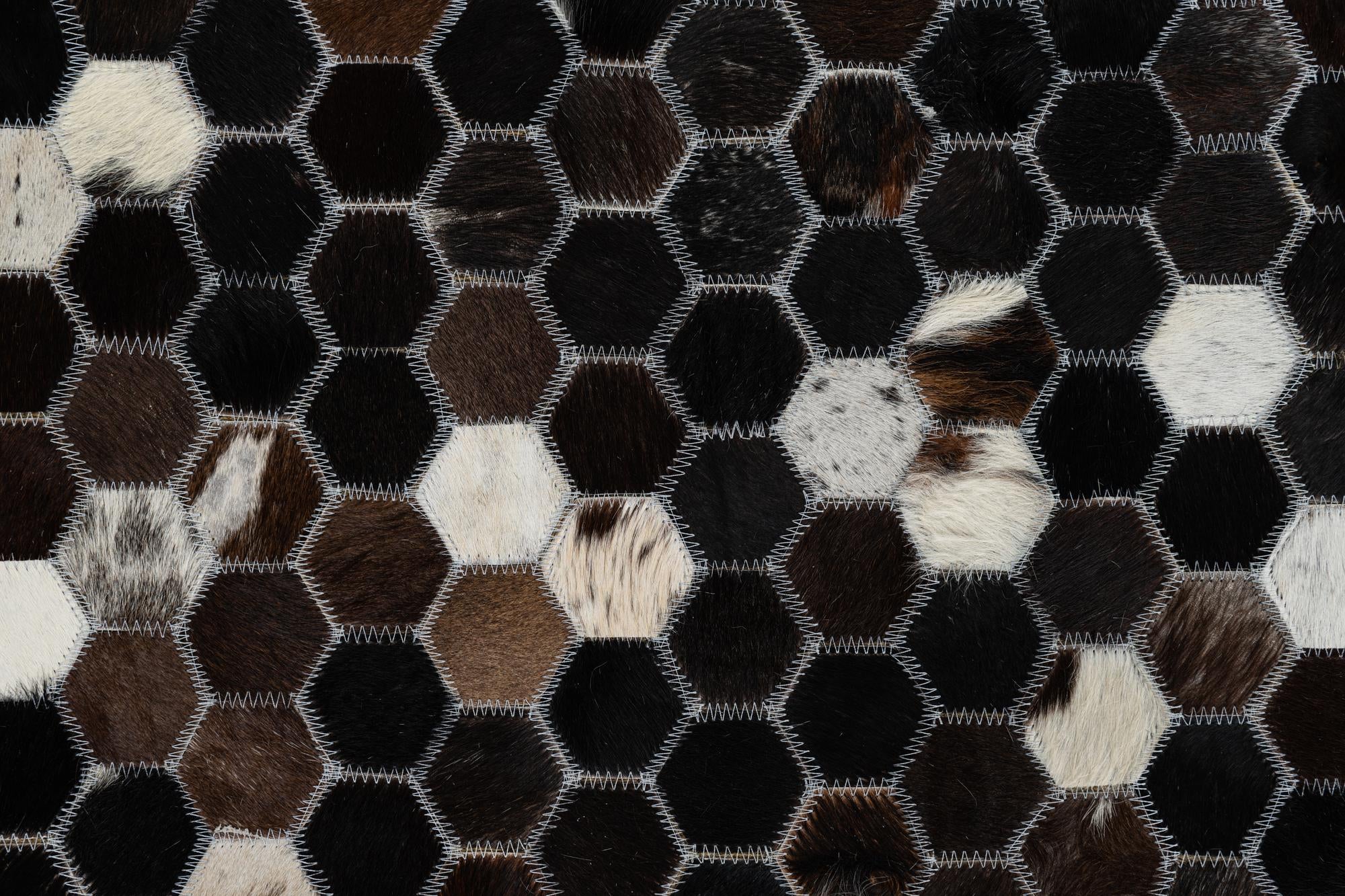 5' 1 x 7' 10 Cowhide Leather Rug