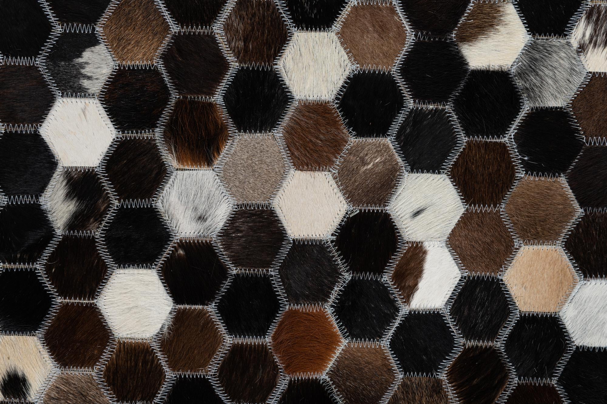 5' 1 x 7' 10 Cowhide Leather Rug