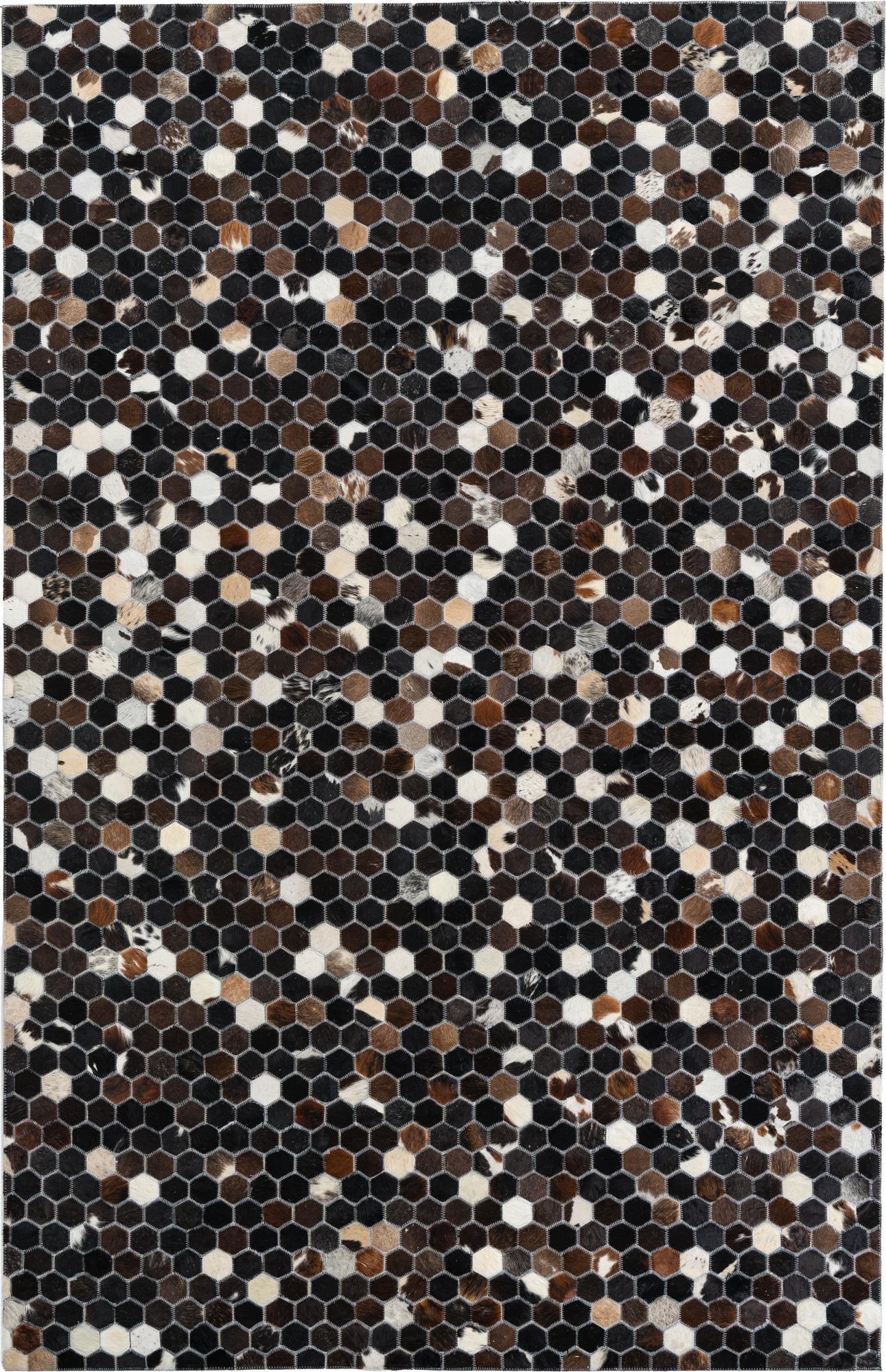 5' 1 x 7' 10 Cowhide Leather Rug