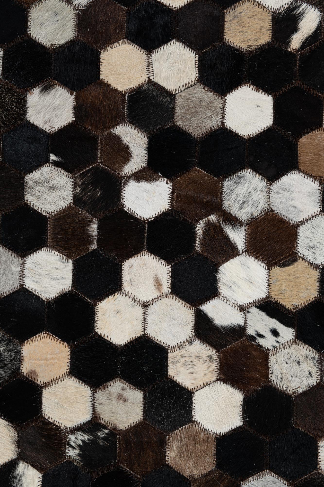 5' 1 x 8' Cowhide Leather Rug