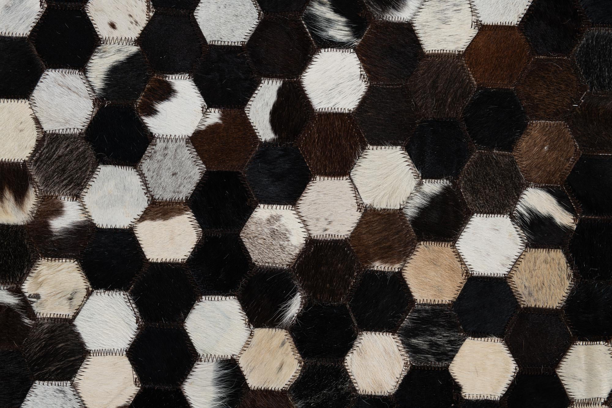 5' 1 x 8' Cowhide Leather Rug