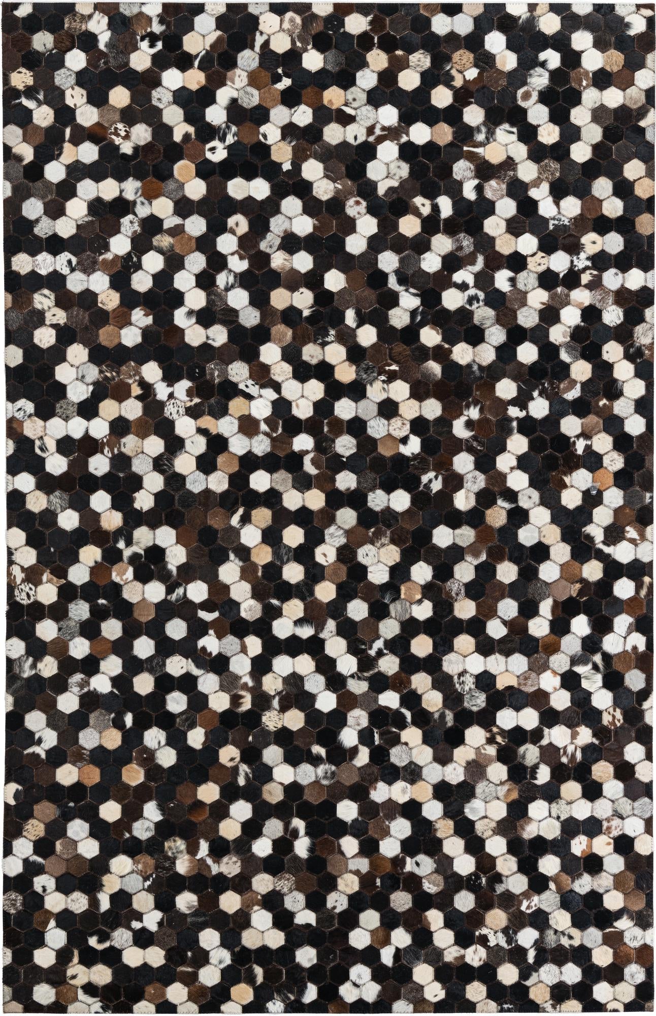 5' 1 x 8' Cowhide Leather Rug