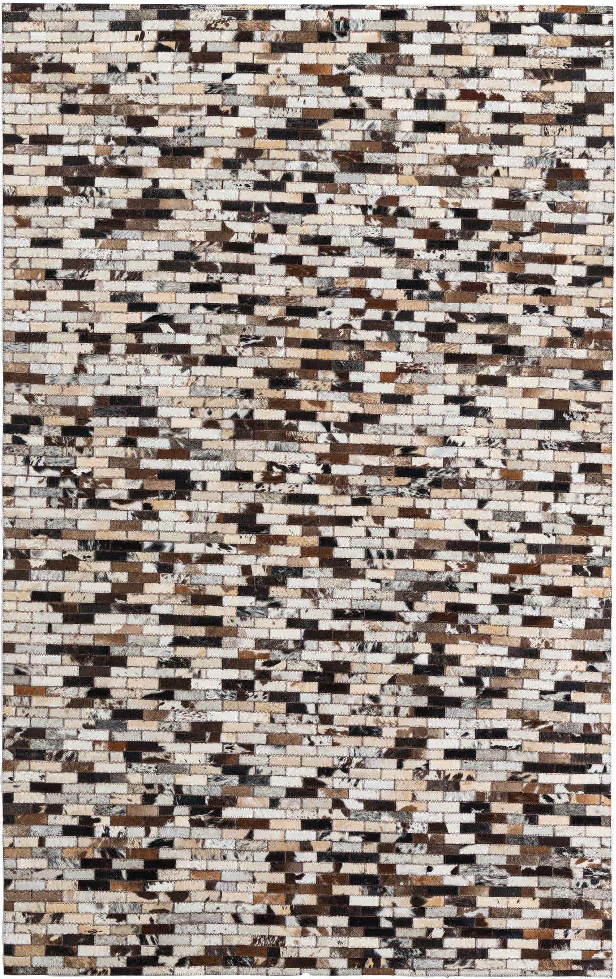 5' x 7' 10 Cowhide Leather Rug