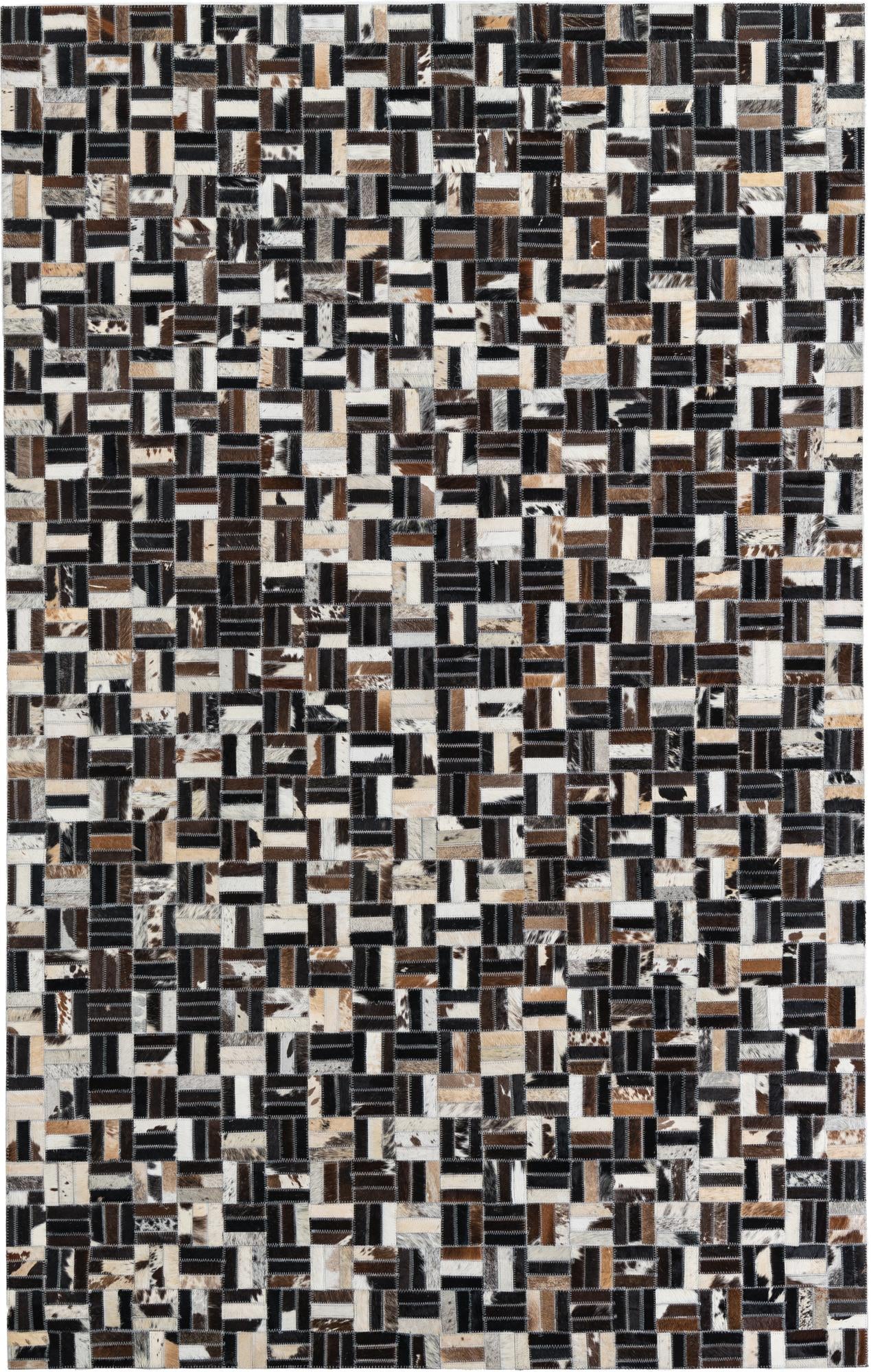 5' x 7' 10 Cowhide Leather Rug