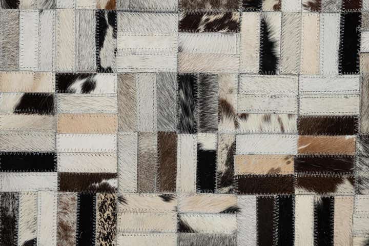 5' x 7' 9 Cowhide Leather Rug