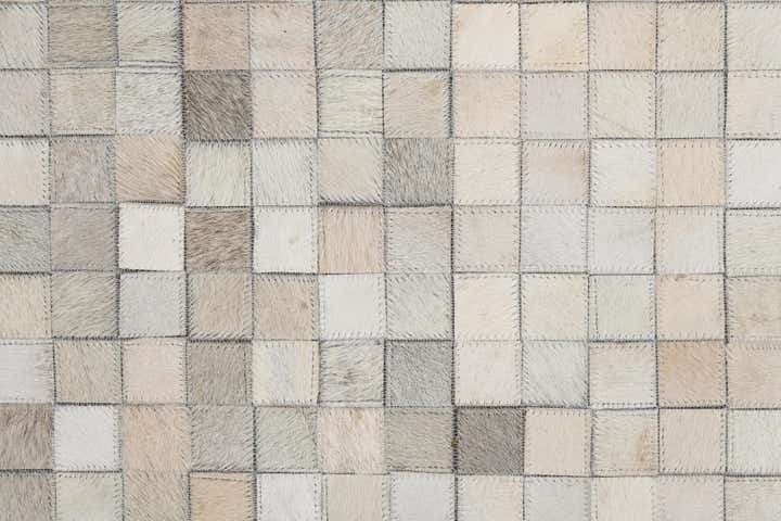 5' 3 x 7' 8 Cowhide Leather Rug