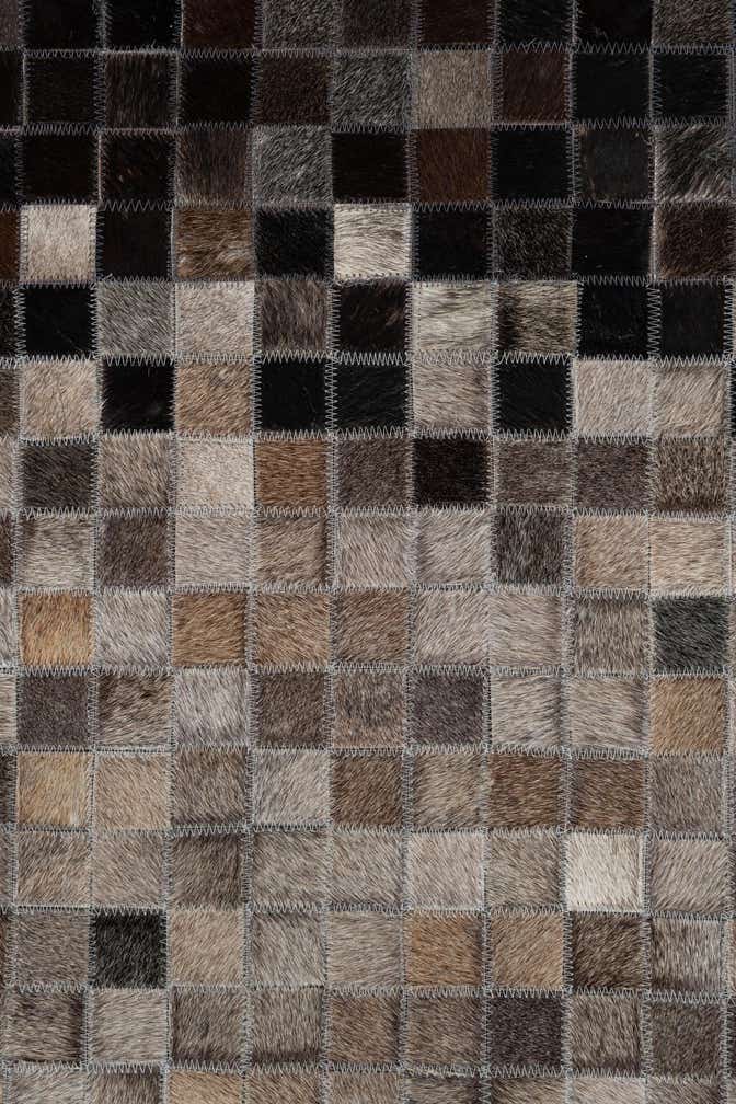 5' 3 x 7' 8 Cowhide Leather Rug