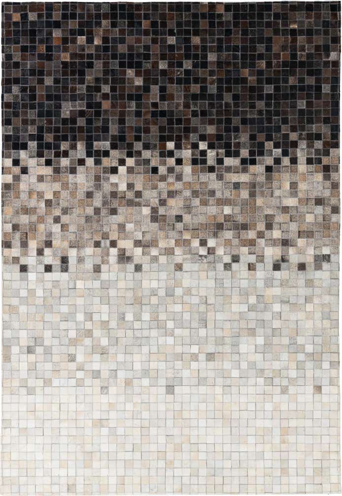 5' 3 x 7' 8 Cowhide Leather Rug