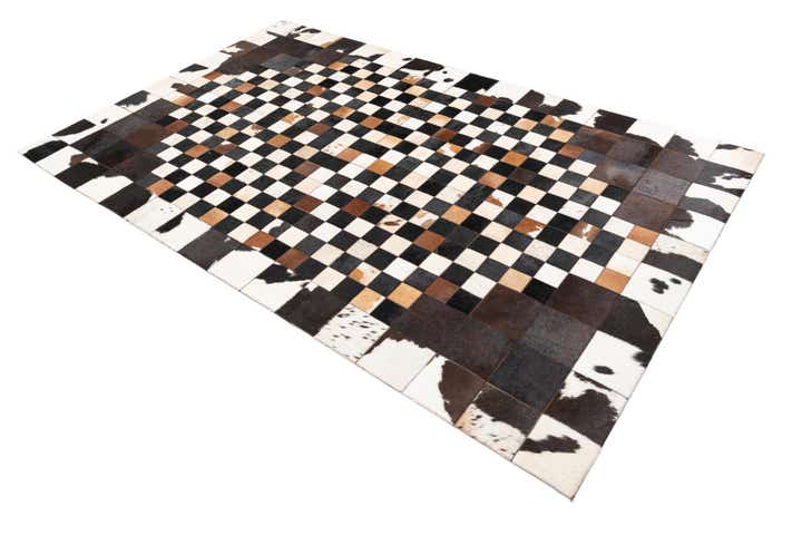 5' 1 x 8' 1 Cowhide Leather Rug