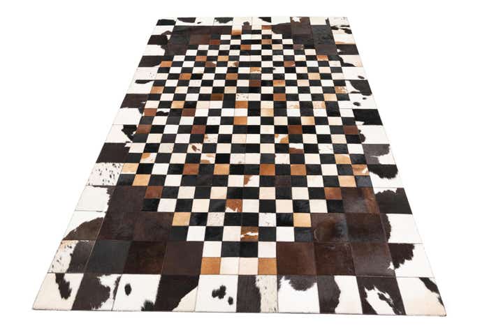 5' 1 x 8' 1 Cowhide Leather Rug