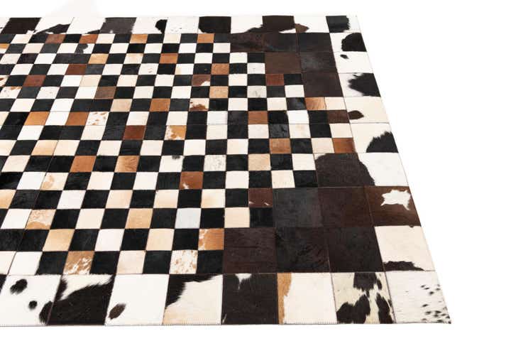 5' 1 x 8' 1 Cowhide Leather Rug