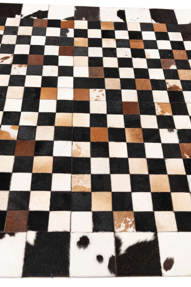 5' 1 x 8' 1 Cowhide Leather Rug