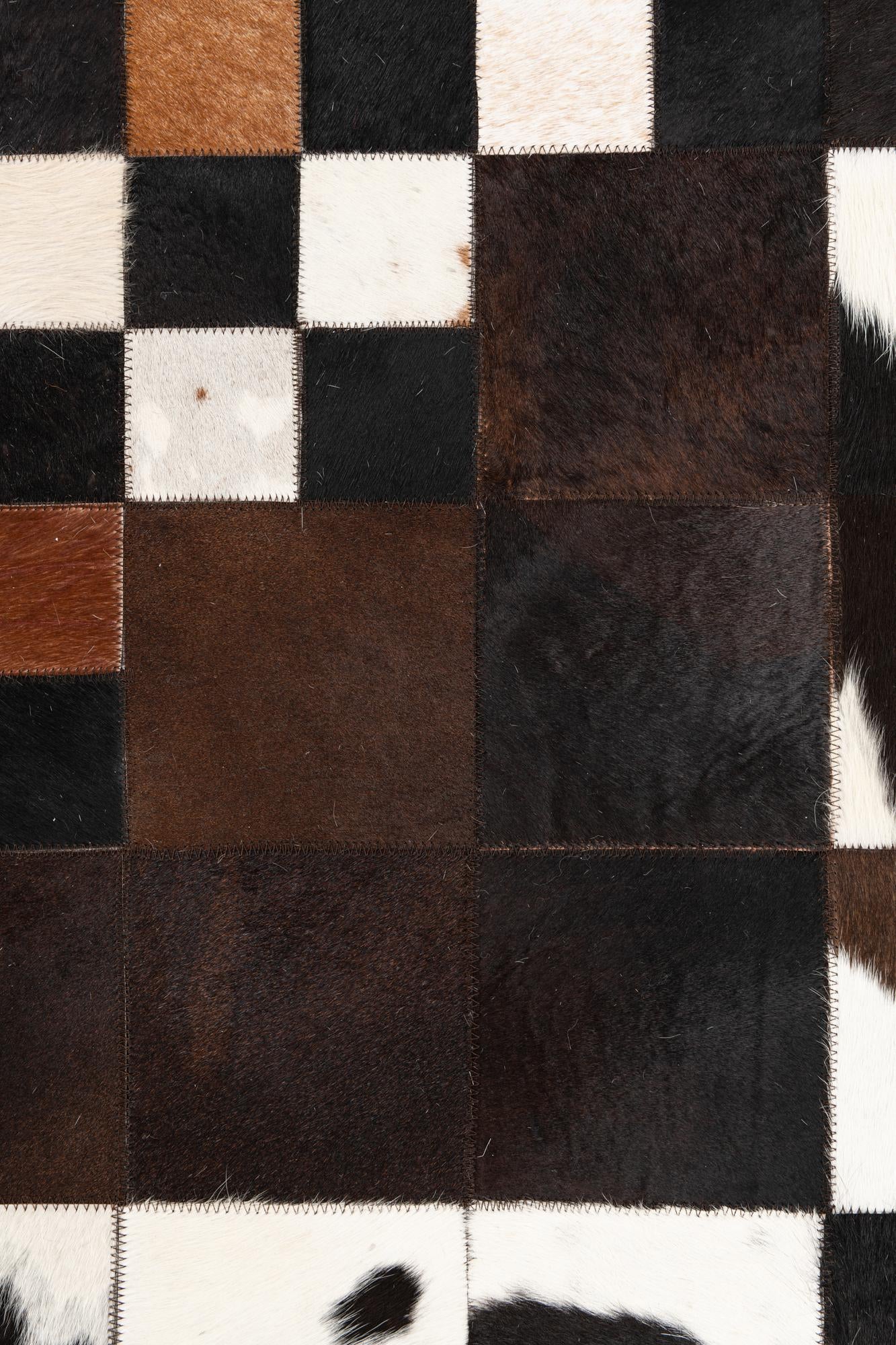 5' 1 x 8' 1 Cowhide Leather Rug