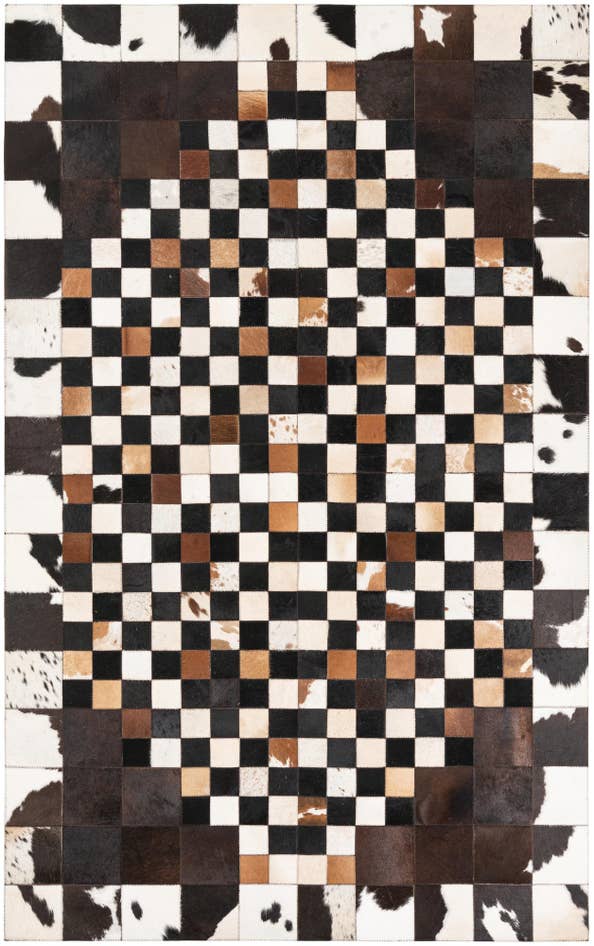 Detail image of 5' 1 x 8' 1 Cowhide Leather Rug