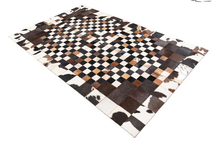 5' 1 x 8' 1 Cowhide Leather Rug
