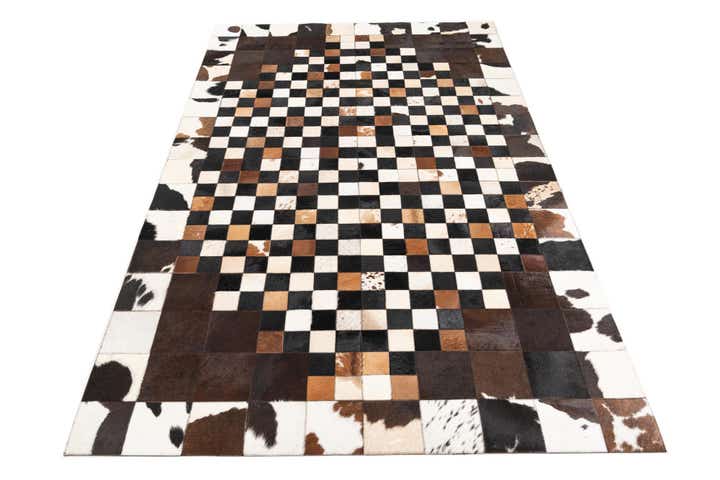 5' 1 x 8' 1 Cowhide Leather Rug