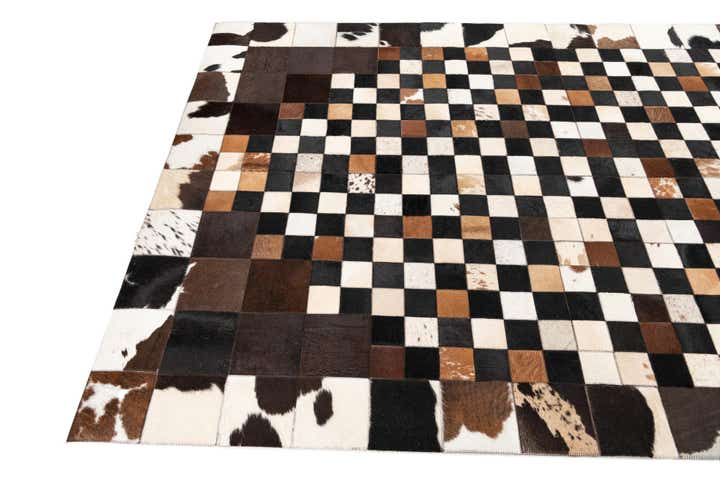 5' 1 x 8' 1 Cowhide Leather Rug