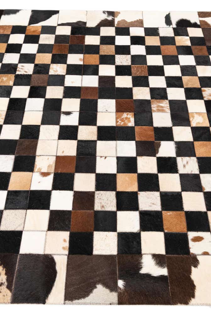 5' 1 x 8' 1 Cowhide Leather Rug