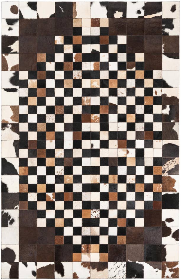 Detail image of 5' 1 x 8' 1 Cowhide Leather Rug