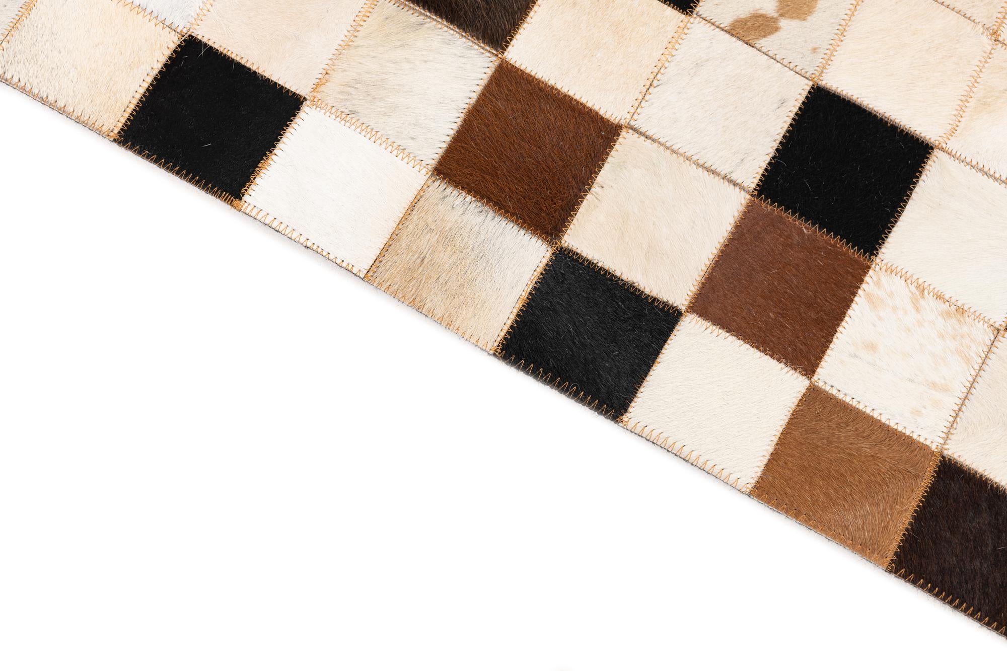 5' 1 x 8' 1 Cowhide Leather Rug