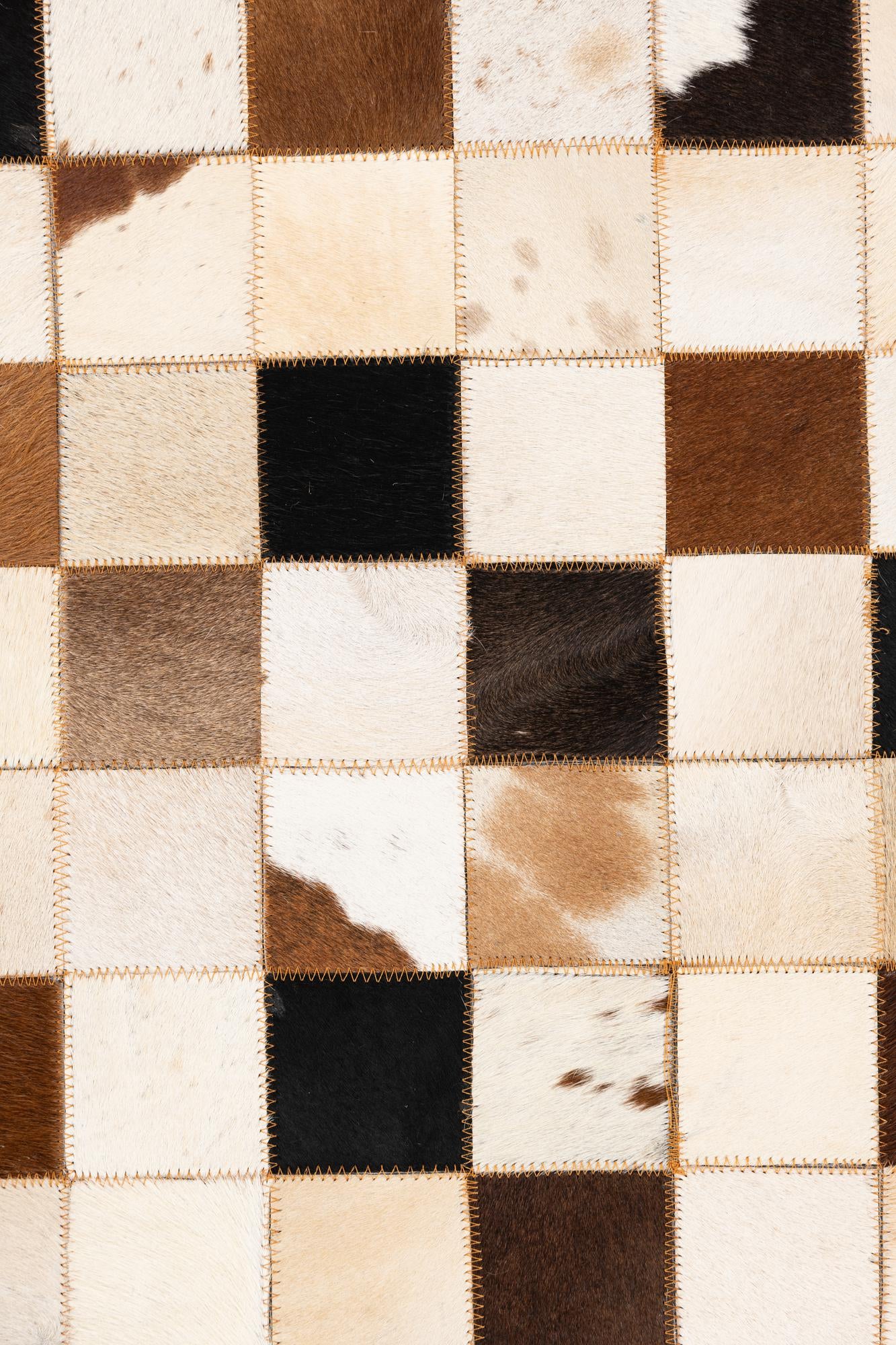 5' 1 x 8' 1 Cowhide Leather Rug