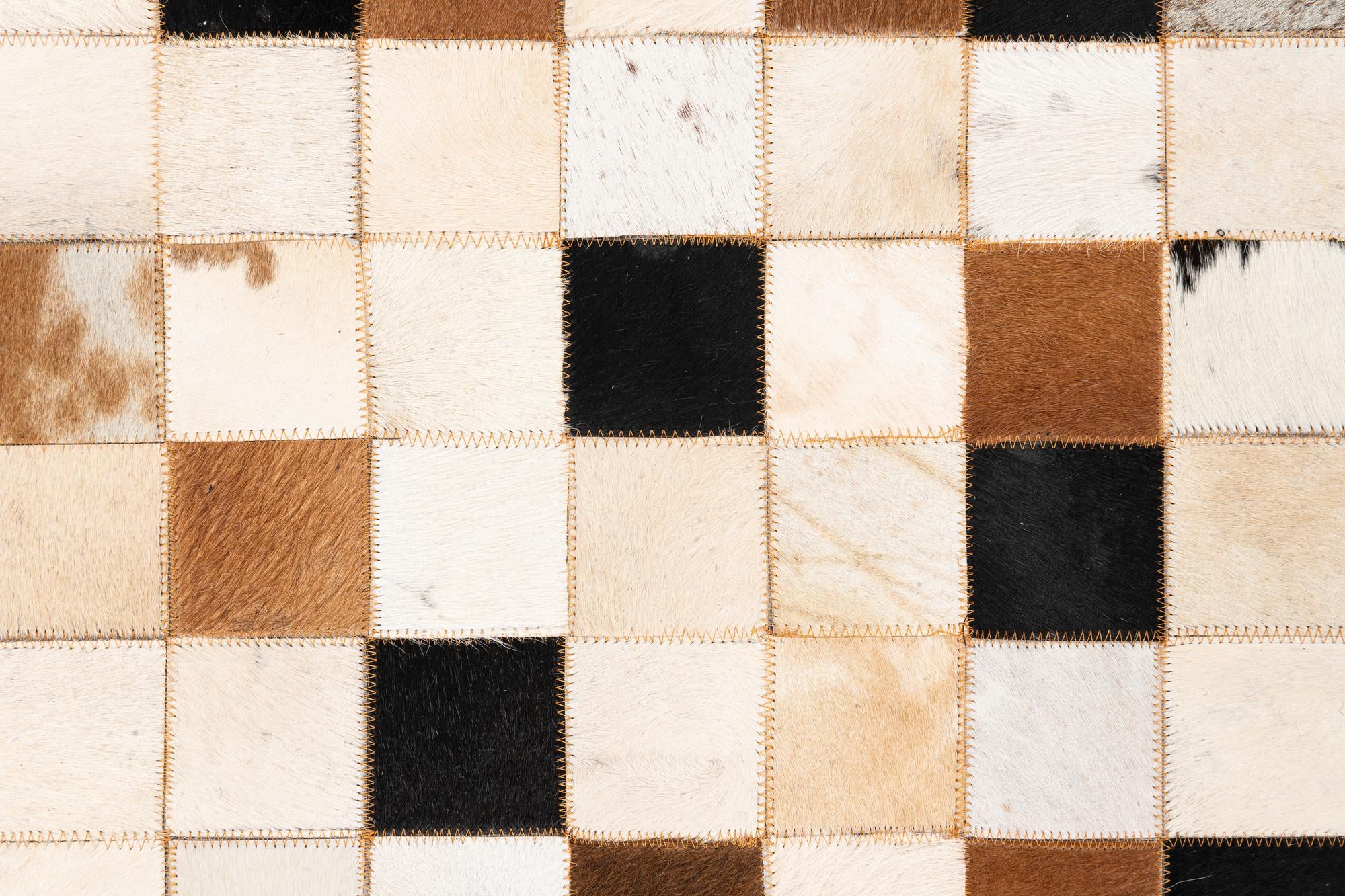 5' 1 x 8' 1 Cowhide Leather Rug