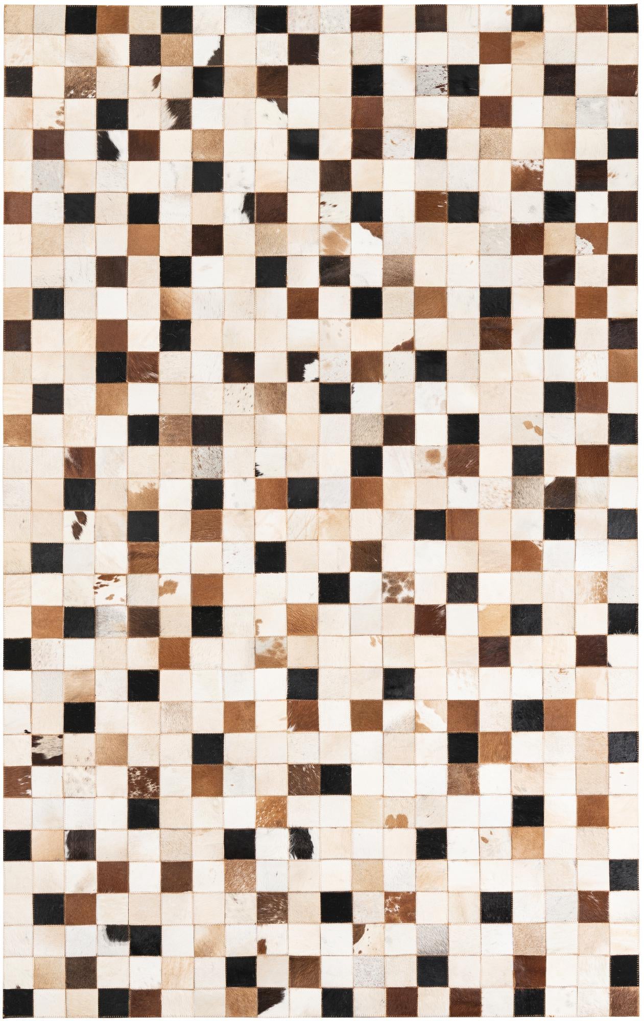 5' 1 x 8' 1 Cowhide Leather Rug