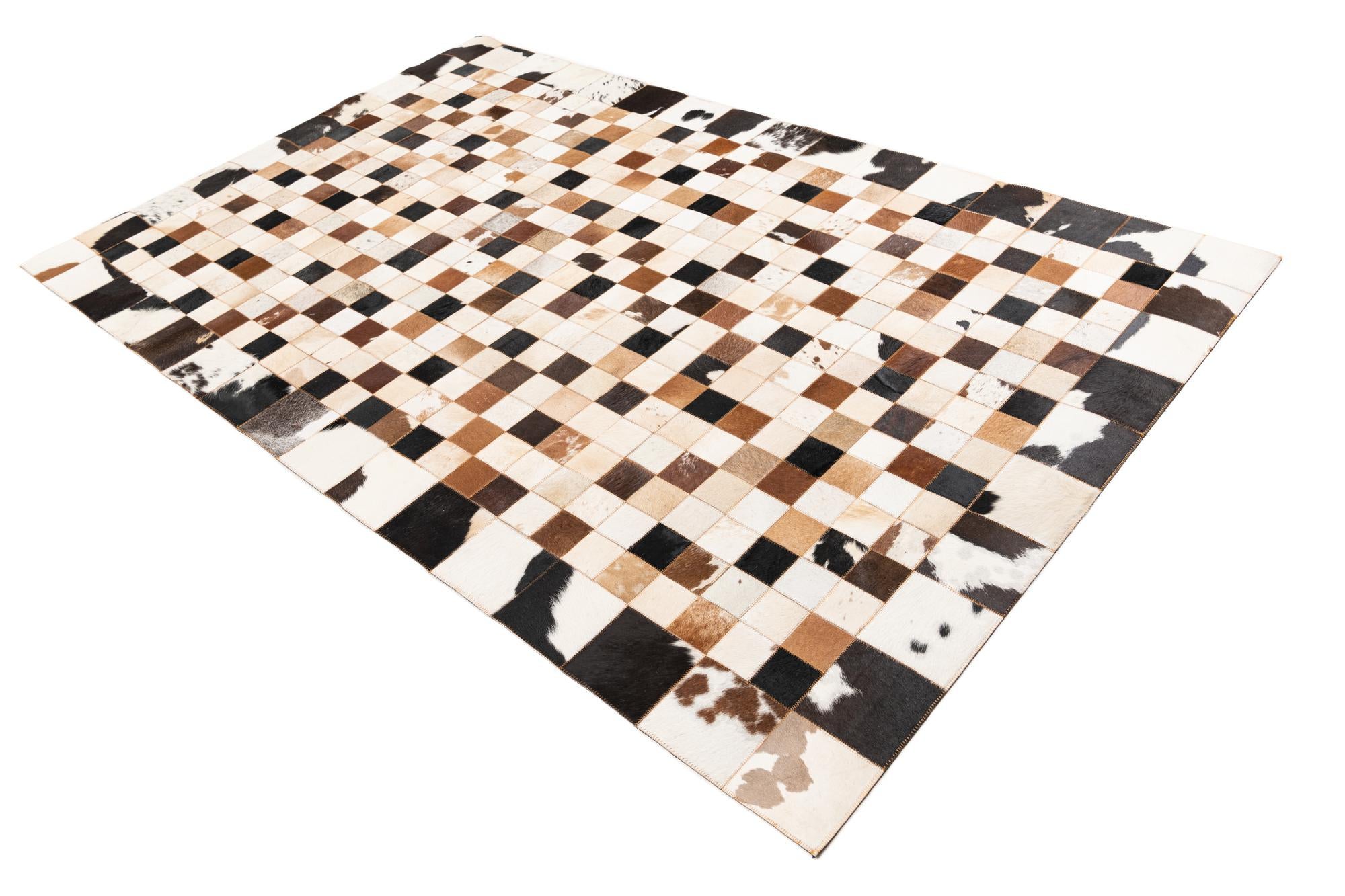 5' 1 x 8' Cowhide Leather Rug
